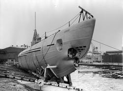 Sjösättning av ubåten Sjöormen 5 april 1941