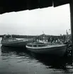 Moderna kravellbyggda fiskebåtar. GE 16 byggd i Gudinge 1951 och hemmahörande i Upplandsbodarne.
Hälsingland, Bergsjö tingslag, Jättendals socken, Mellanfjärden.