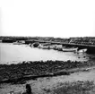 Skåne, Kristiansstads län, V Barkåkra socken, Vejbystrand. Hamnen. Den inre vågbrytaren som går parallellt med strandlinjen. NV delen.