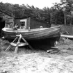 Skåne, Kristianstads län. Ängelholm, Luntertun. Karl Ingelbergs båtbyggeri.  Senaste nybygget.