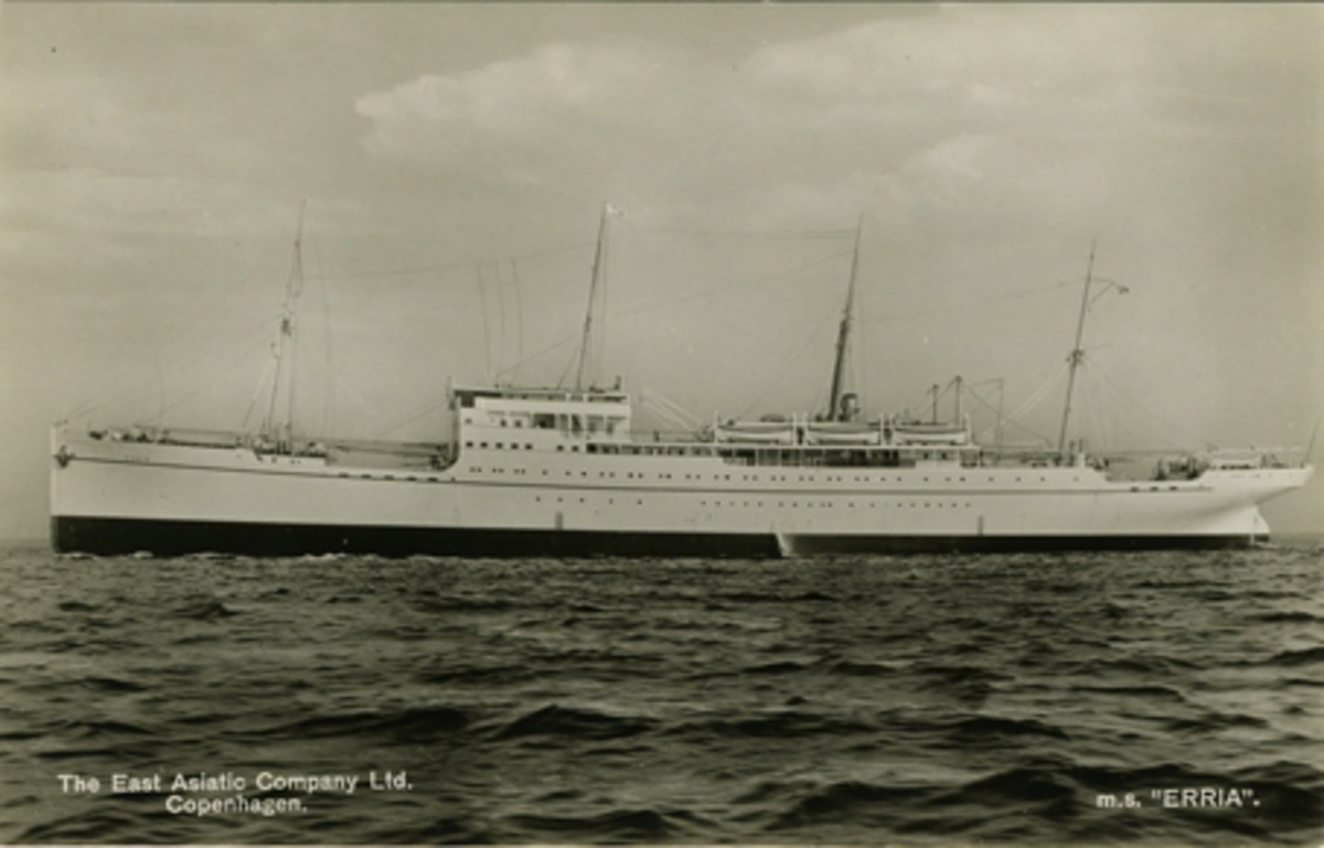 The East Asiatic Company Ltd. Copenhagen. m.s. "Erria".