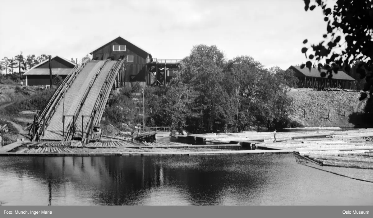 elv, dam, Brekke sagbruk, tømmer