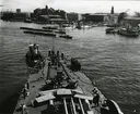 Pansarkryssaren Tre Kronor på besök i Göteborg år 1949.
