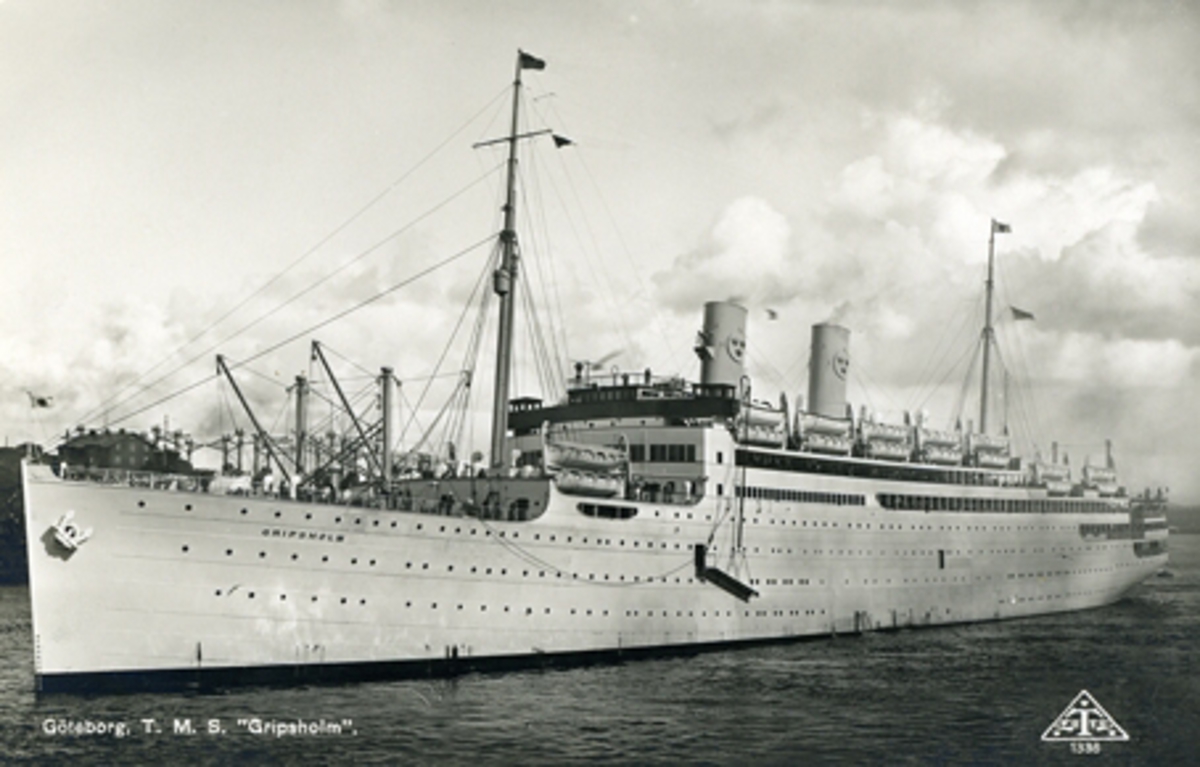 Göteborg. T.M.S. "Gripsholm" T 1336. Förlag Axel Hedlund, Göteborg