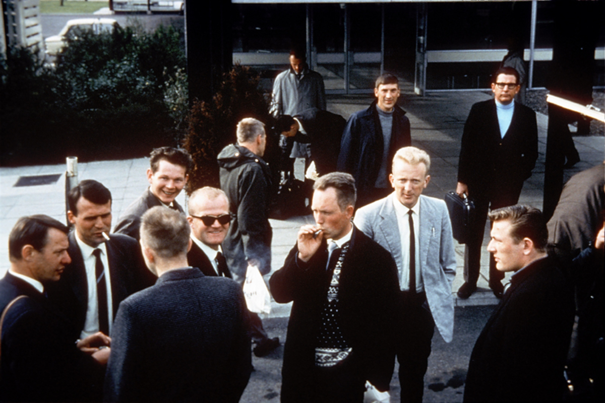 Mannskap til "Ocean Viking". Fotografert av Sigurd Tore Anda i 1967.
Personen bak til høyre er Alfred T. Crump - "El  Crump" fra Phillipsgruppen.