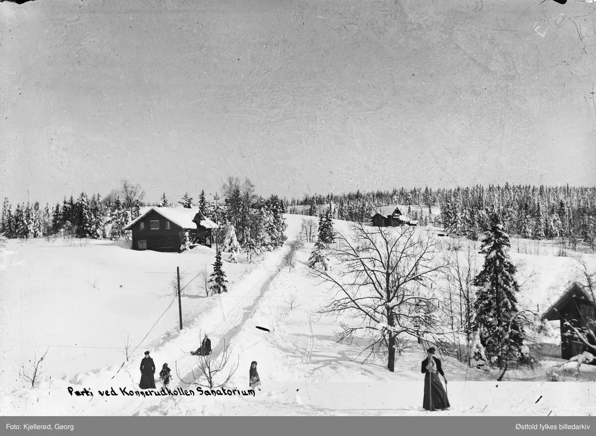 Parti ved  Konnerudkollen Sanatorium ved Drammen.