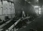 JÄGAREN
VEDETTBÅT

Under byggnad vid Örlogsvarvet i Karlskrona 1934.