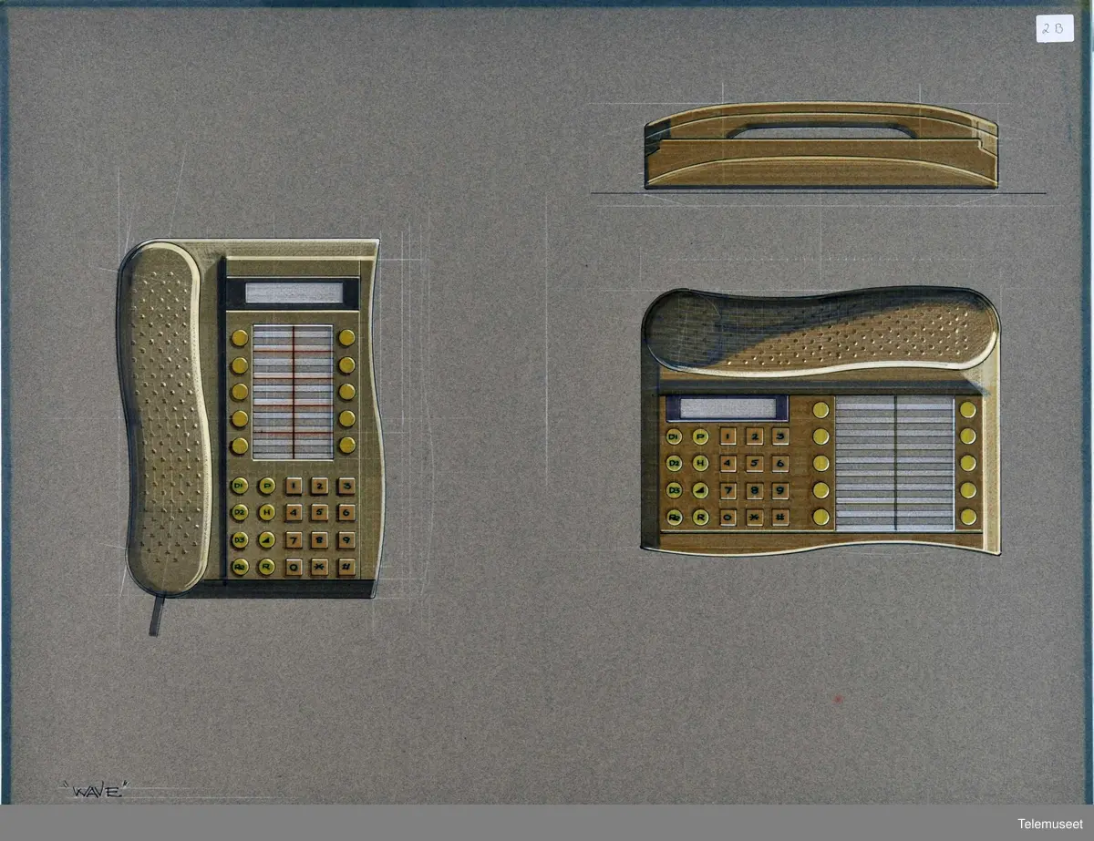 Tastafon wave arkitektskisse forstudier design Houghton Anglo Nordic Design A/S. 