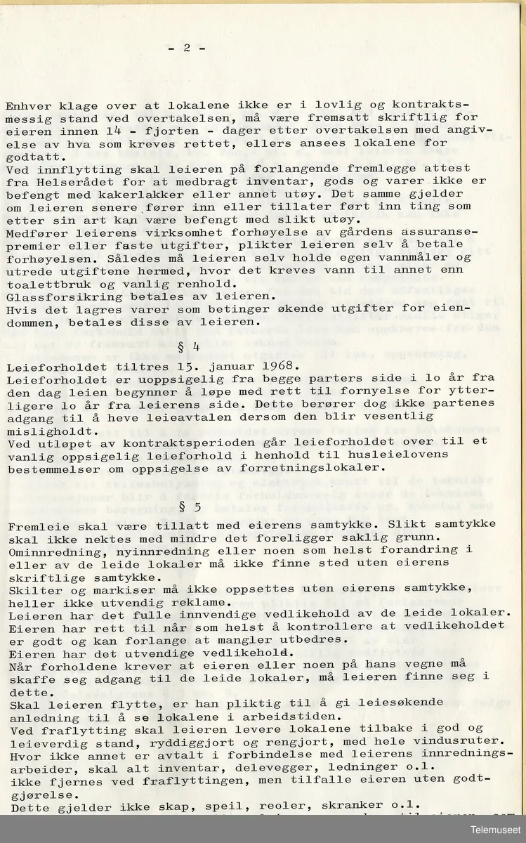 4.2 IBM Trondheim kontor - leiekontrakt mellon A/S Byggeteknikk og IBM Kongens gt 60, 15. jan 1968