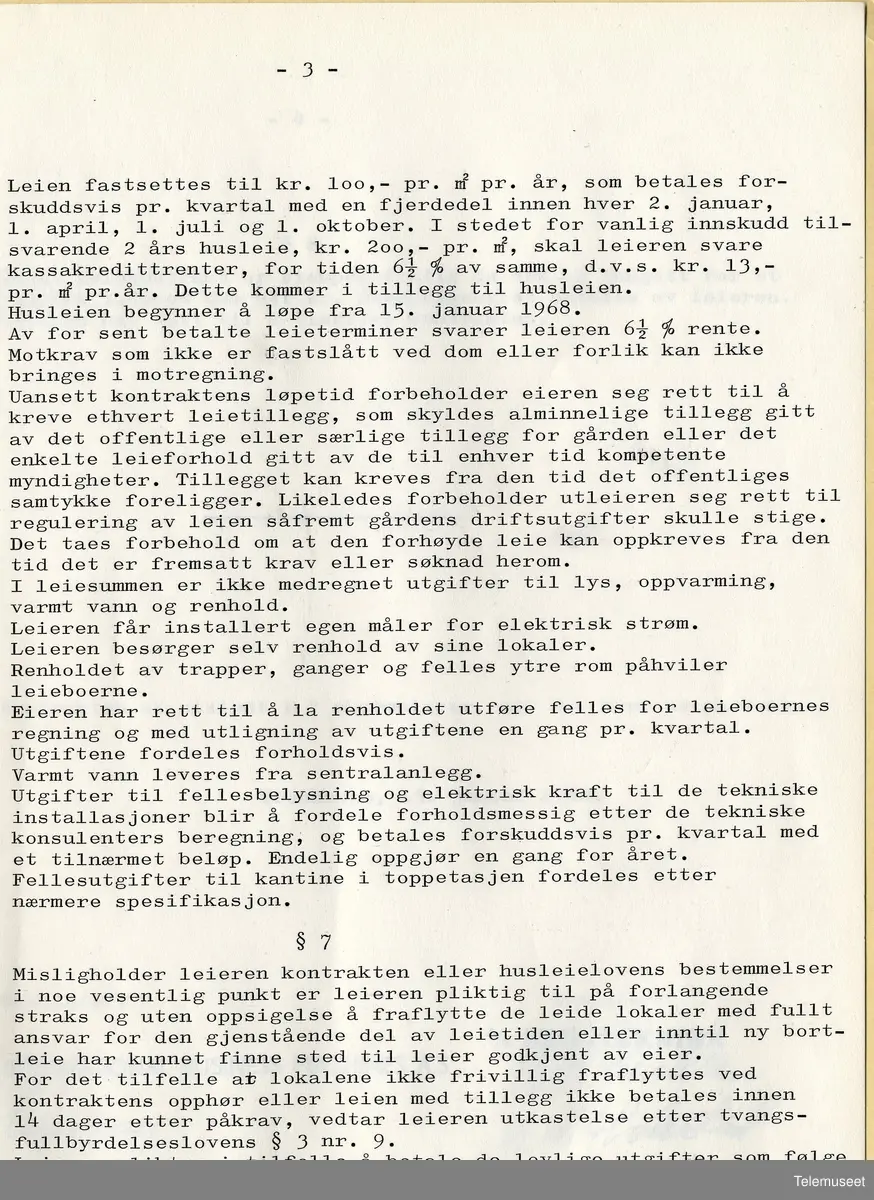 4.2 IBM Trondheim kontor - leiekontrakt mellon A/S Byggeteknikk og IBM Kongens gt 60, 15. jan 1968