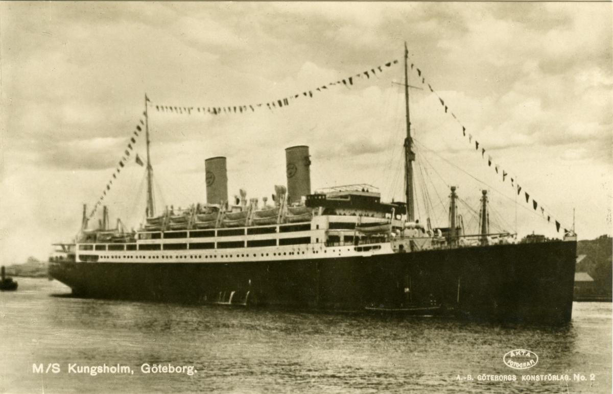 "M/S Kungsholm. Götebborg. A.-B. Göteborgs Konstförlag. No 2"
Album 6, foto 81.