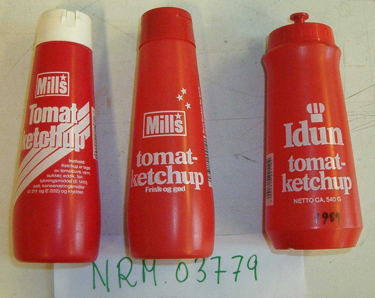 2 flasker Biotex spray fra Tomten
2 flasker Biospray fra Johnson
1 eske majones fra Mills
1 eske majones fra Den-ja
2 flasker ketchup fra Mills
1 flasker ketchup fra Idun
1 flaske klorin fra Lilleborg
2 flasker klorin fra Tomten
1 flaske balsamshampoo fra Midelfart
1 flaske balsamshampoo fra Gillette
1 boks morsmelktillegg fra Nestlé
1 boks morsmelktillegg fra Collett
1 ekske sjokolade fra Freia
1 ekske sjokolade fra Fazer
1 glass søtningsmiddel Tomten
1 glass søtningsmiddel Bayer Kjemi Lysaker
1 glass søtningsmiddel Erik Haugen 
1 este fullkornbrød fra Wasa
1 este fullkornbrød fra Vestfold Flatbrødfabrikk
4 pakker kalorifattig sjokopulver fra Grete Roede
3 pakker kalorifattig sjokopulver fra Confecta
2 bokser kattemat Fristis fra Riber & Sønn Bergen
2 bokser kattemat Knaskis fra Master Foods
3 flasker Ajax fra Colgate Palmolive
1 flaske rengjøringsmiddel fra Tomten
1 flaske Lijax fra TD Buvika
