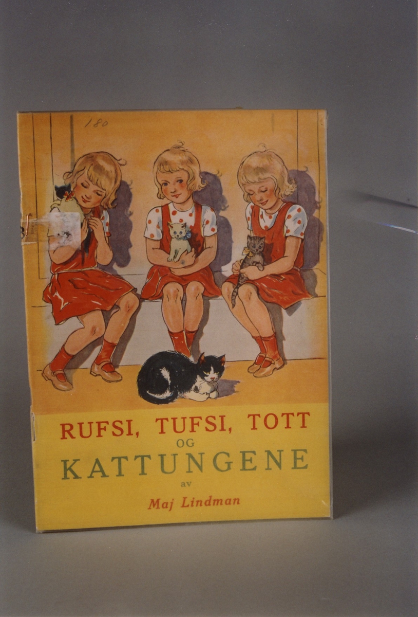 Jenter, katt og kattunger.