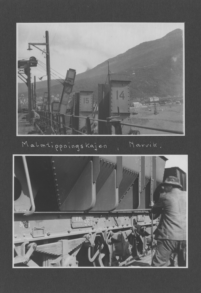 Svenska Spetsbergsexpeditionen 1928, band 3.    Band 3 av 5 dokumentationsalbum från svenska Spetsbergsexpeditionen år 1928, där Umberto Nobile och besättningen på luftskeppet Italia räddades.  48 fotografier monterade på 26 albumblad.    Motiv: I lägret i Kings Bay, hemresa via Narvik.  Personer, fartyg, natur, omgivningar, mm.