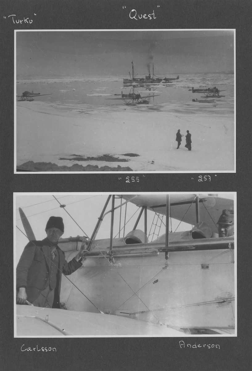 Svenska Spetsbergsexpeditionen 1928, band 5.    Band 5 av 5 dokumentationsalbum från svenska Spetsbergsexpeditionen år 1928, där Umberto Nobile och besättningen på luftskeppet Italia räddades.  Fem stycken blå-gröna album i konstläder.  35 fotografier monterade på 25 albumblad.    Motiv: Virgohamn, Spetsbergen, Narvik.  Personer, fartyg, natur, omgivningar, mm.