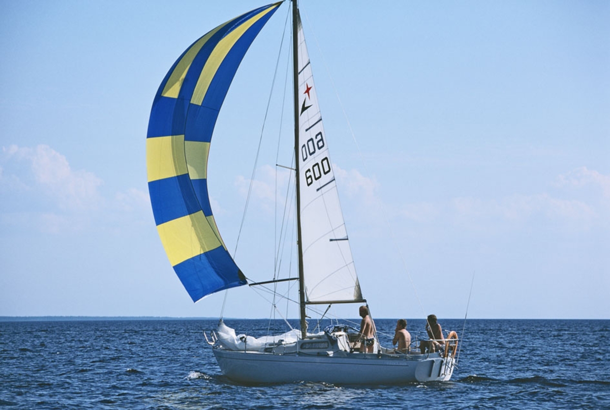 Albin Viggen seglar för spinnaker