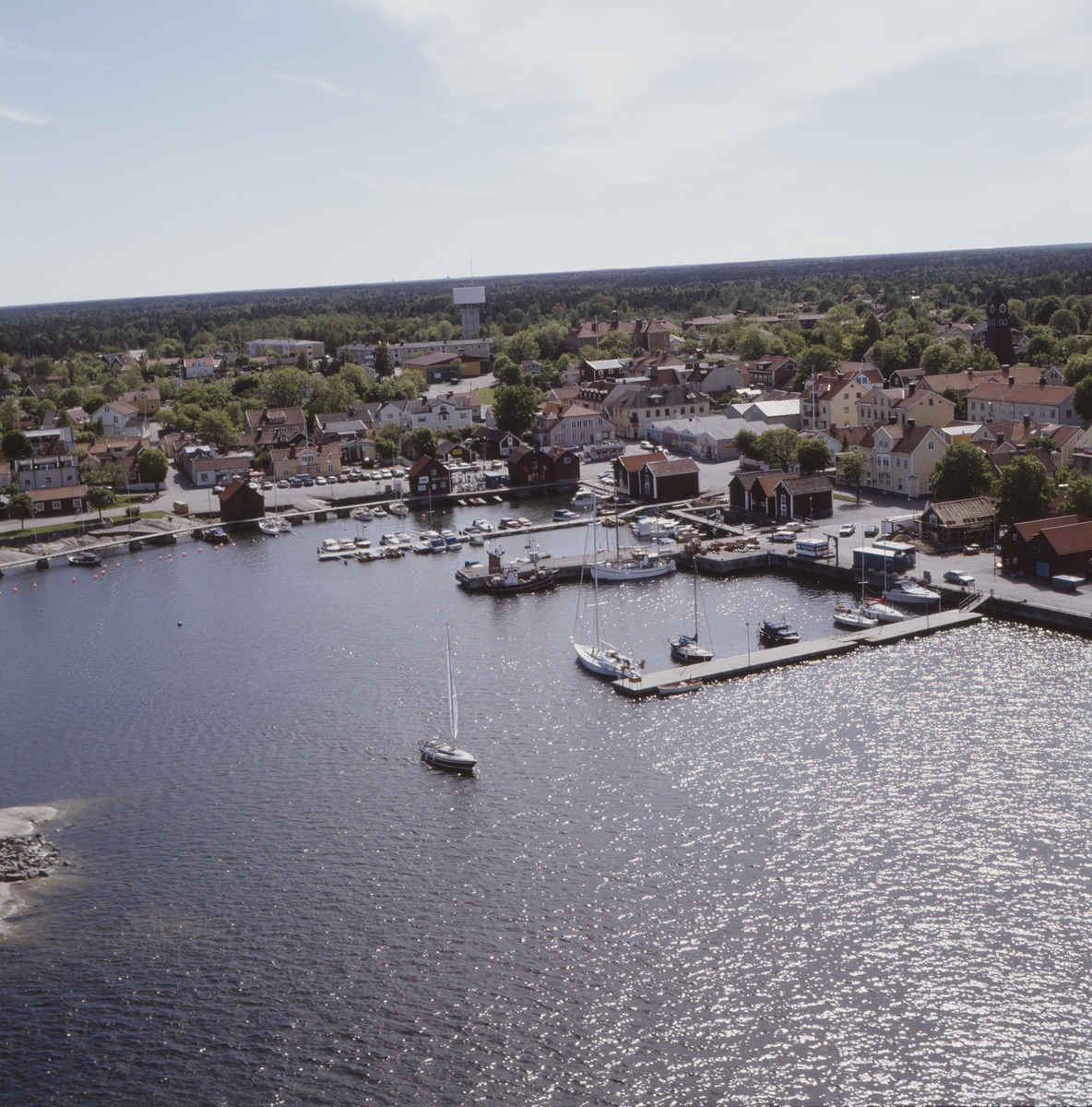Vy över Öregrund, Uppland, juni 1989