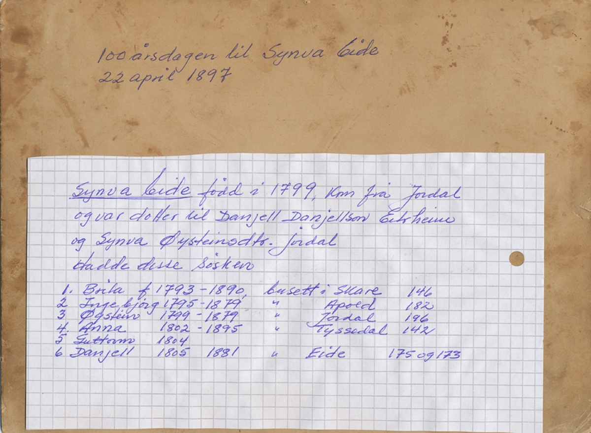 100-årsdagen til Synva Jordal Eide