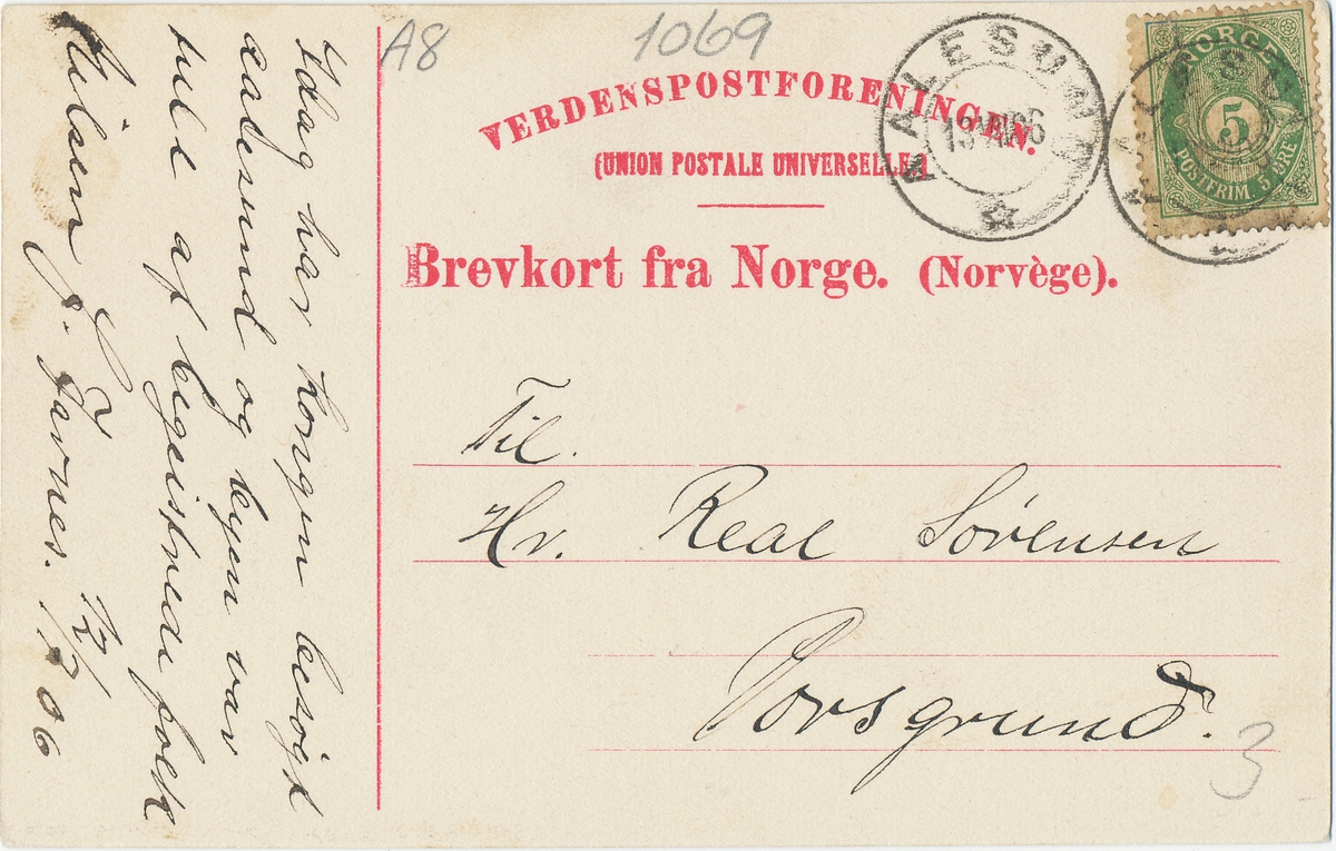 Fra Merok, Geiranger. To skip, hvorav Ragnvald Jarl er den største.