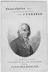 'Ett porträtt i tryck. På vykortet står ''Souscription - pour ériger un moment -à Lamarck.'' Porträtt av Lamarck. Utfört av  Ambroise Tardieu 1824'