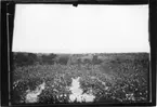 'Diverse fotografier från bl.a. dåvarande Nordrhodesia, nu Zambia, tagna av Konsul Magnus Leijer. ::  :: Vy över plateringar, i bakgrunde syns på avstånd en stor byggnad med ett antal mindre omkringliggande byggnader.'