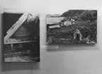 'Avfotografering av utställningen: Rundøy -fågelö på Skandinaviens västkant, 1966-10-22-1966-12-15: ::  :: 2 st foton på utställningsskärm med vy samt närbild på 1 kvarnhus vid kusten. ::  :: Ingår i serie med fotonr. 6982:1-19. Se särskilt nr. 6982:7, samma vy med bebyggelsen på närmre håll.'