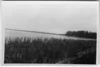 'Bildtext: ''I bakgrunden västra stranden. Kortet taget från östra stranden. ::  :: Vy över sjön, med vassvegetation i förgrunden, suddig bild. ::  :: Ingår i serie med fotonr. 7089:1-15'
