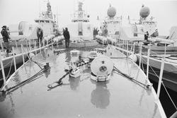 Två torpedbåtar av Spica-klass jämsides med två dito av Norr