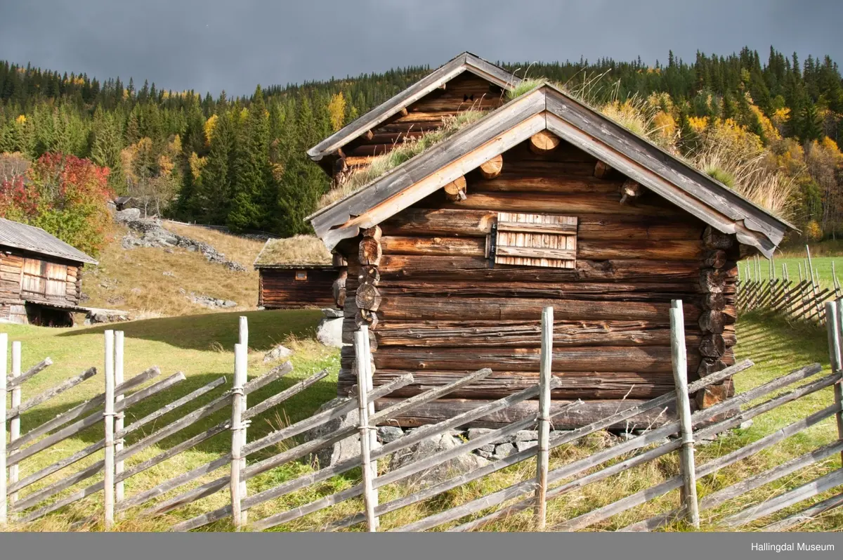 Hestestallen er liten med kledd tømmer.  Den har torvtak og jordgolv.  Den er bygd mellom 1850 og 1875 av Halvor Løkje.