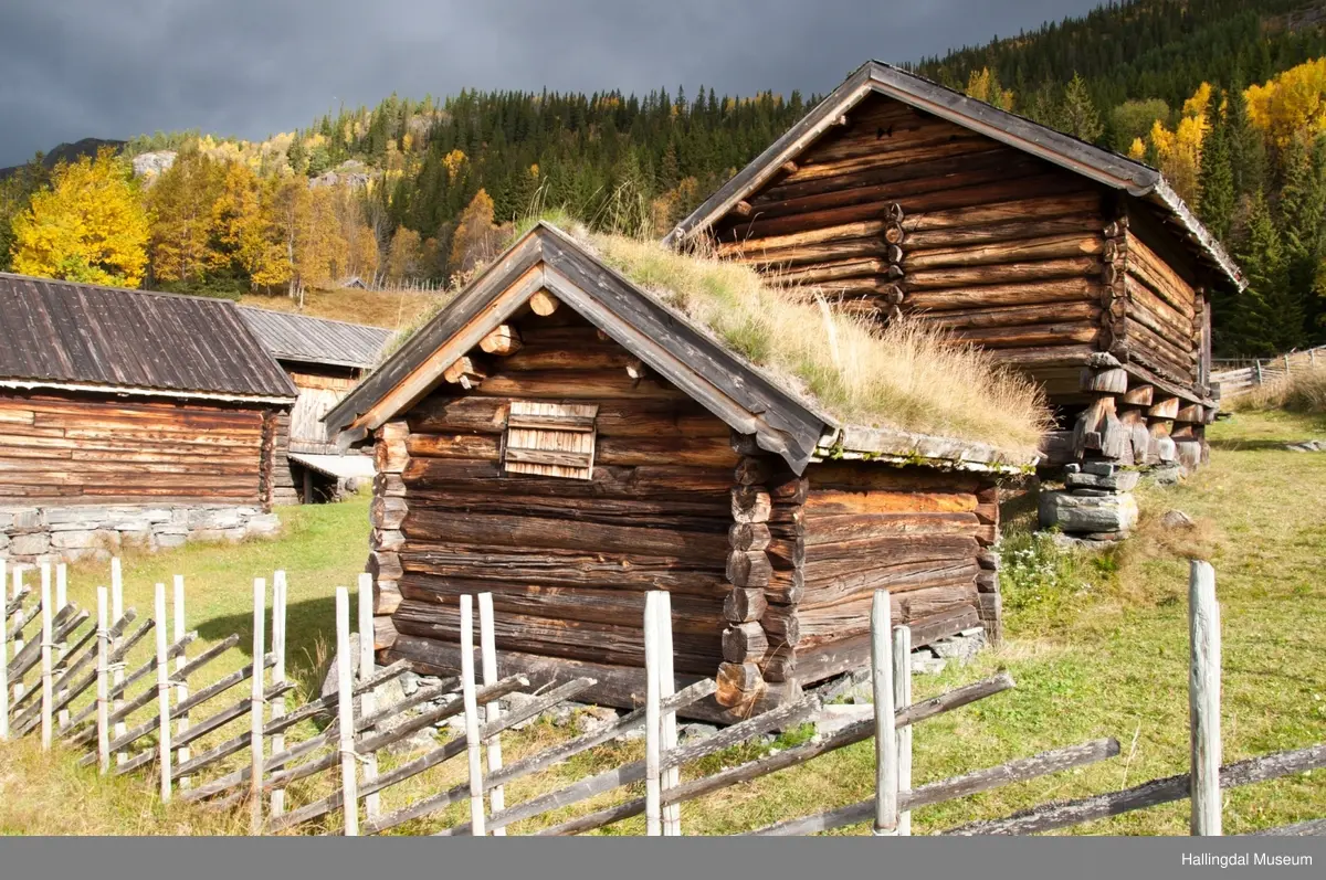 Hestestallen er liten med kledd tømmer.  Den har torvtak og jordgolv.  Den er bygd mellom 1850 og 1875 av Halvor Løkje.