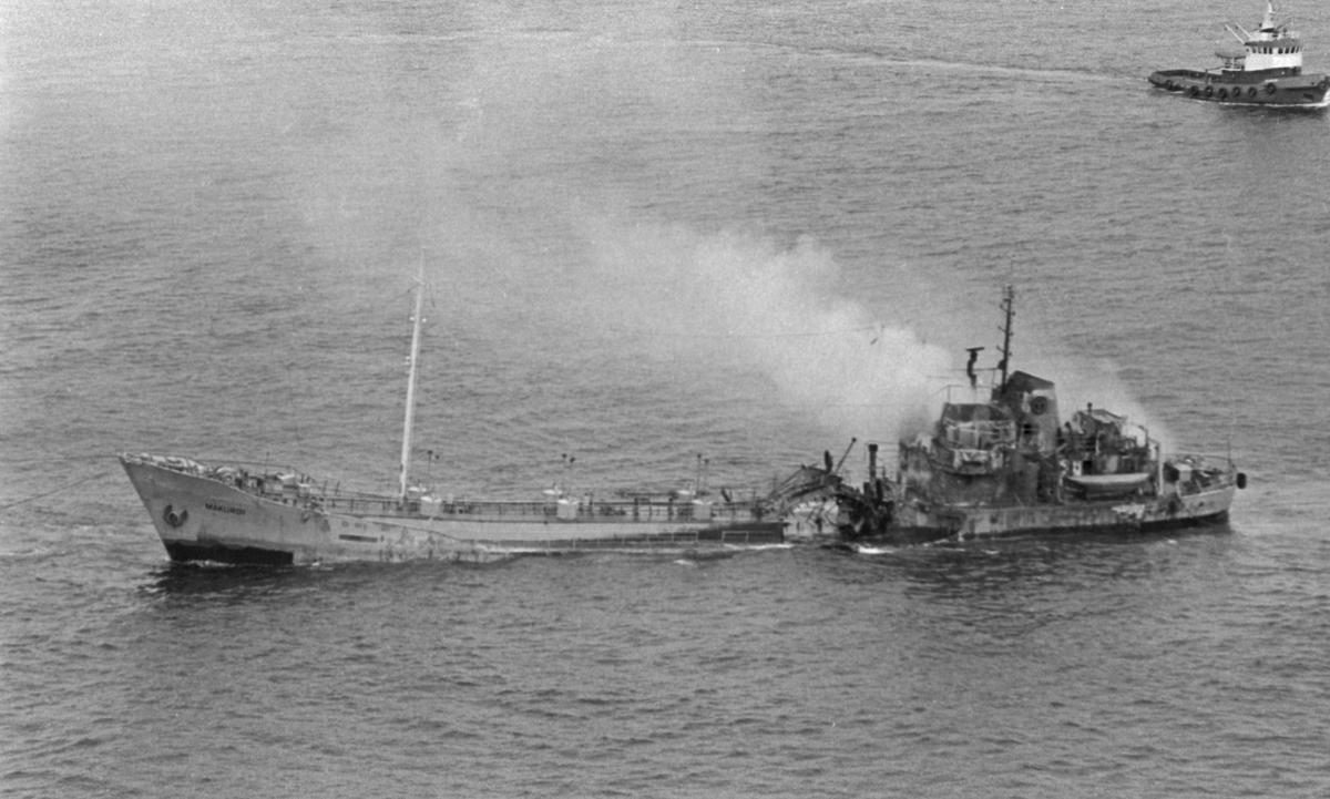 Makuroi - Eksplosjon - 16/6-1972. Flyfoto.
