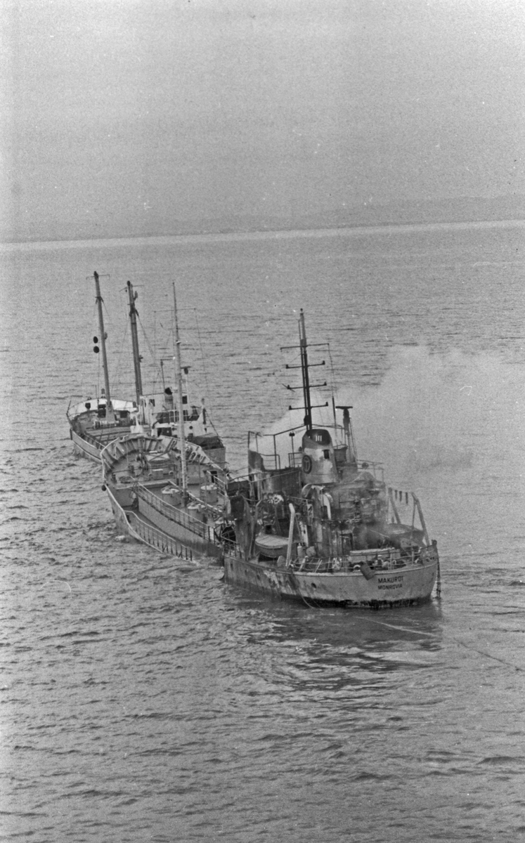 Makuroi - Eksplosjon - 16/6-1972. Flyfoto.