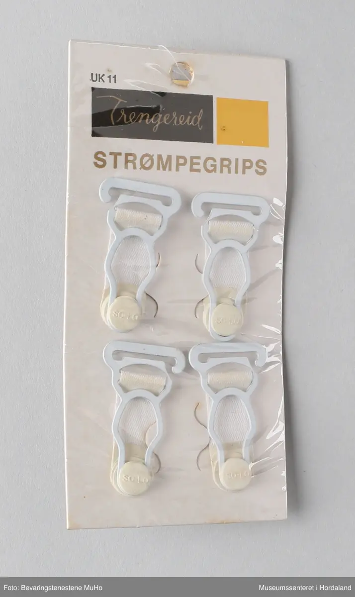 Strømpegrips i emballasje.
"Strømpegrips til utskifting av grips i roll-ons, hofte- og strømpeholdere."