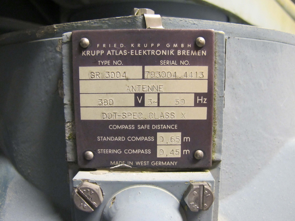 Radarantenn till Atlas radio ATLAS 7600 AC/TM.
