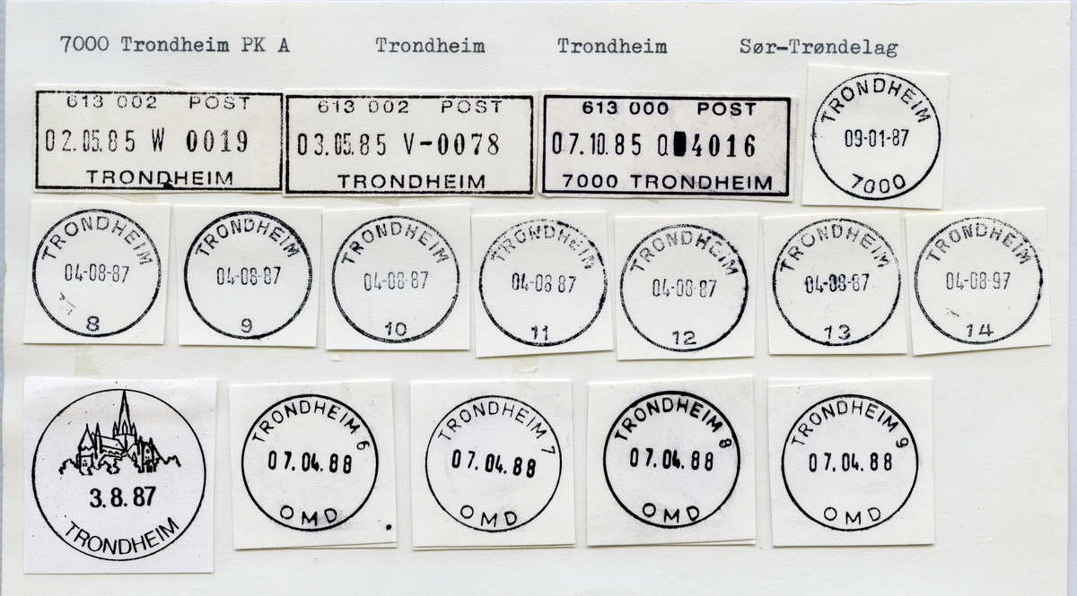 Stempelkatalog 7000 Trondheim (Trondhjem), Sør-Trøndelag