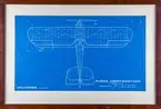 Planritning av flygplan Phönix Kampfeinsitzer mit Sparmann-Zelle. Vy ovanifrån. Inramad reproduktion.