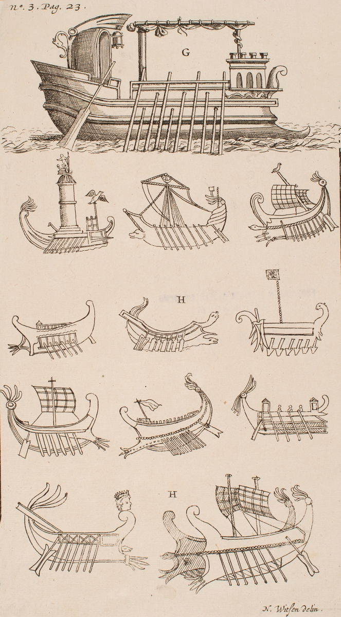 Historiska skepp och båtar, 12 st. Rekonstruktioner.