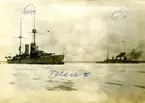 Fartyget Oscar II på Åland 1917-18+ fartyget Sverige närmast i bild.