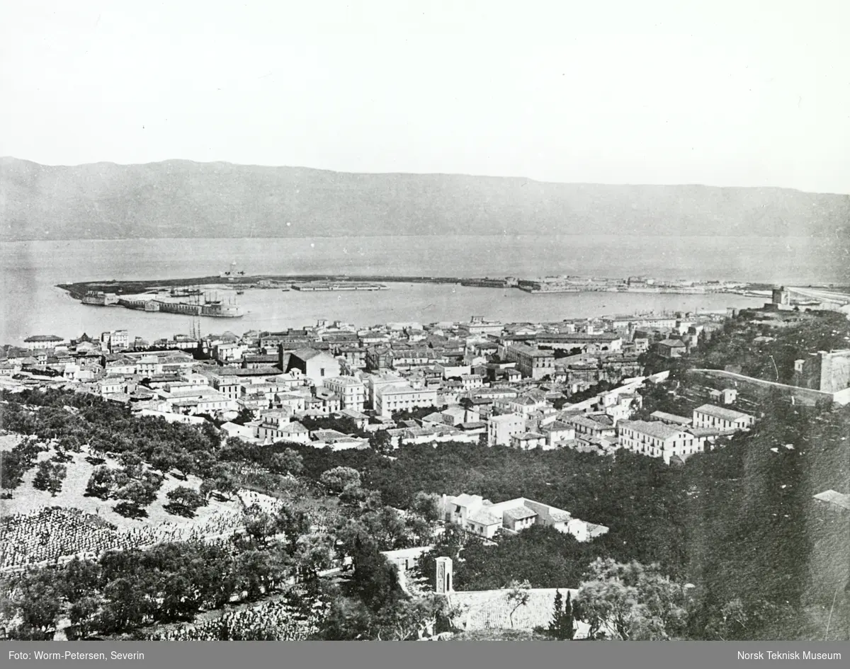 Panorama av Messina, Sicilia