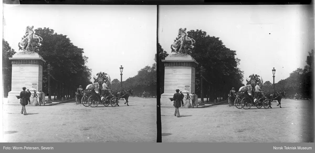 Champs Elysées, Paris. Stereoskopi