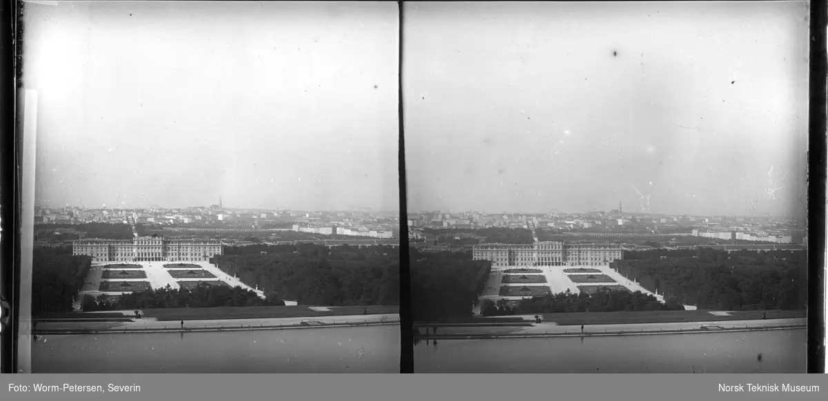 Wien, utsikt fra Gloriettaen. Stereoskopi