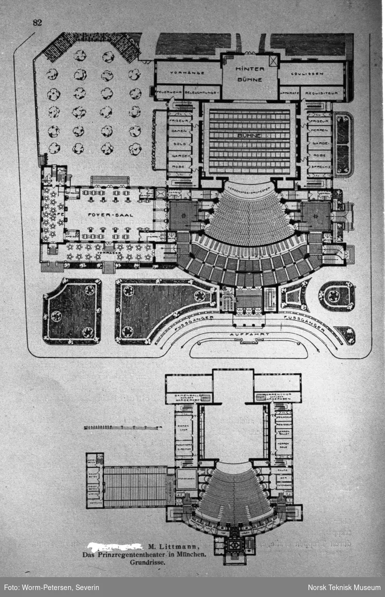 Grunnsnitt av Prinzregententheater i München