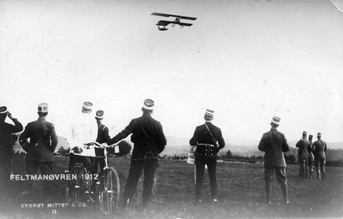 Feltmanøver 1912.Postkort.
Longhorn.
Maurice Farman MF.7.
