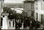 Marknadsdag på 1890-talet. Från Storgatan och Stora torget.