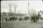 Manövern 1912, vid Trekanten, Ranten. Trafikinspektionshuset t.h.