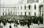 Stora torget, demonstration 1917/18, möjligen livsmedelsdemonstration.