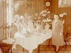 Rumsinteriör, en kvinna.
Fru M. Carlströms 50 årsdag.