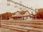 Eugenparken, tvåvånings stationsbyggnad med frontespis, Örebro Södra Järnvägsstation.