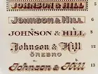 Johnson & Hill, Pappershandlare.
Namnskyltar.