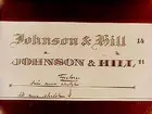 Johnson & Hill, Pappershandlare.
Namnskyltar.